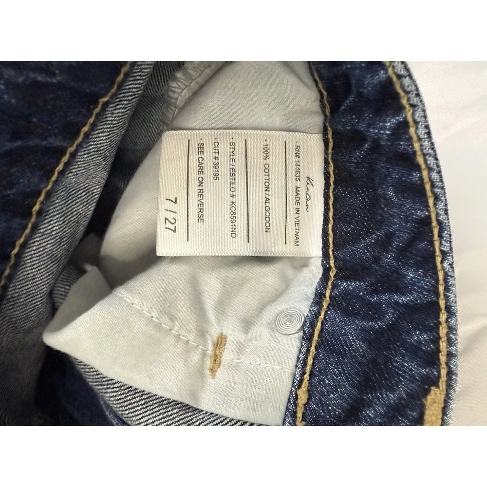 Kancan Distressed High Rise Frayed Hem Relaxed Denim Shorts 7/27 Women's Shorts - Picture 9 of 9